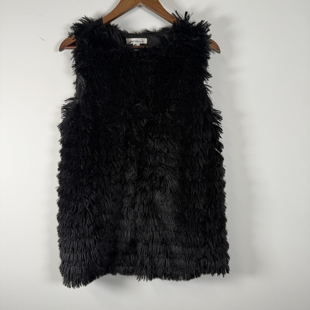 John Paul Richard Vest Fuzzy Women's Small Black Shag
